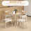 Homcom HOMCOM Foldable Dining Table, Round Drop Leaf Table, Wood Legs, Natural 5