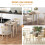 Homcom HOMCOM Foldable Dining Table, Round Drop Leaf Table, Wood Legs, Natural 4