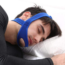 Anti Snoring Chin Strap Adjustable Fit for Men and Women Comfortable Breathable Fabric Blue