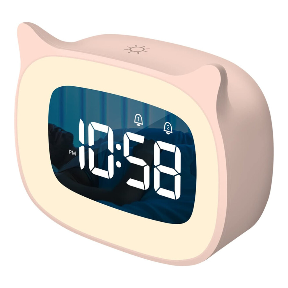 Customizable Alarm Clock with Color Changing Night Light, Perfect for Kids & Teens - Dual Alarms, Adjustable Brightness & Volume Control