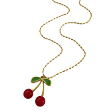 Delicate Strawberry/Cherry Pendant Necklace-Big cherry necklace