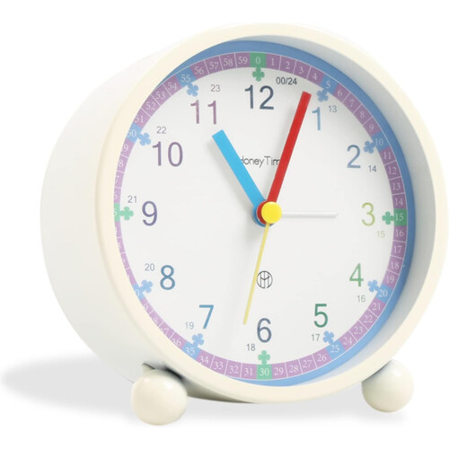 Kid-Friendly Design Clock with Silent Wall Clock Technology, Time Teaching Tool for Easy Reading and Battery-Powered Warm Night Light Decorative Wall