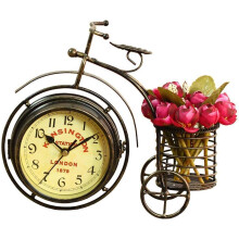 Reloj de bicicleta vintage elegante, reloj de mesa decorativo con números arábigos, diseño compacto para ocupar un espacio mínimo, aleación de