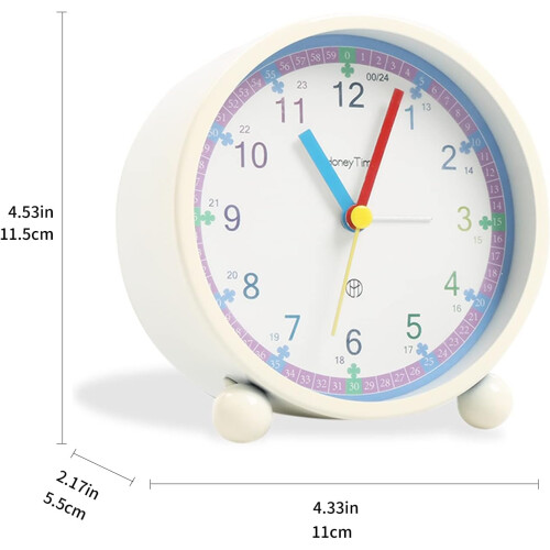 Kid-Friendly Design Clock with Silent Wall Clock Technology, Time Teaching Tool for Easy Reading and Battery-Powered Warm Night Light Decorative Wall 1