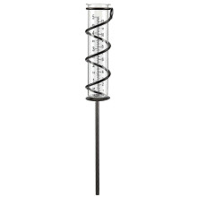 Glass Rain Gauge Spiral Rain Gauge Metal Frame Glass Rain Gauge Measuring Cup Iron Findings Glass Tube Rain Gauge Decor for Garden Lawn Backyard-Yvan