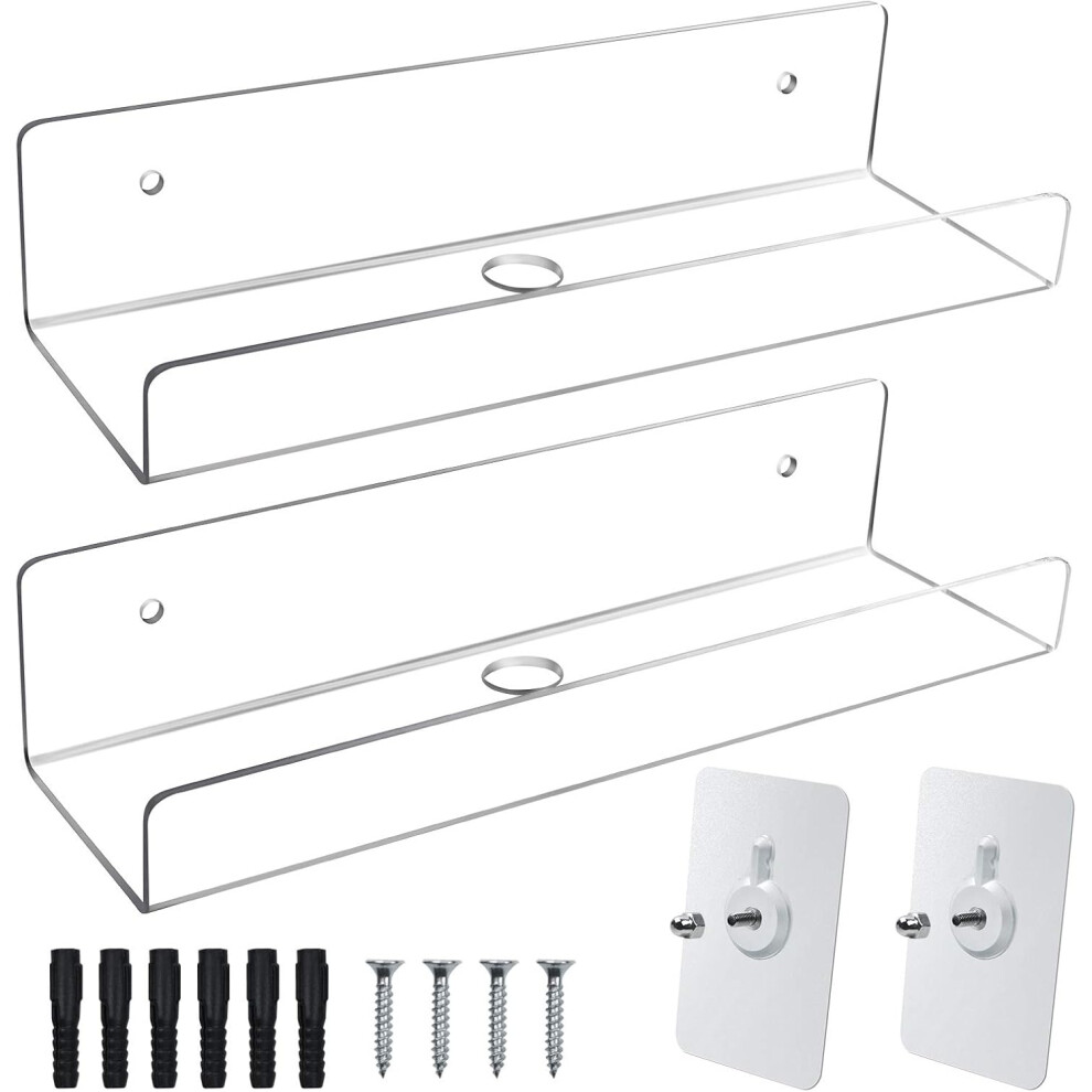 Multi-Purpose Use Floating Shelves, Durable Design, Invisible Bookshelf, Clear Acrylic Material, Space-Saving, Sleek Design For Toy Storage, Clear Acr 9074015919214