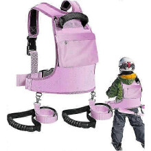 Kids Ski Harness - Adjustable Ski Training Harness Shock Absorbing Leashes, for Children 3-12 Years Old Beginners Outdoor SportsPink-Good