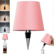 (Pink) Wireless Bottle Lamp, 3 Color Rechargeable Wine Bottle Lights for Bars Restaurants