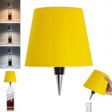 (Yellow) Wireless Bottle Lamp, 3 Color Rechargeable Wine Bottle Lights for Bars Restaurants