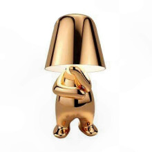 (Gold, Stand Up 8048) Nordic Style Golden Lamp with Dimming Function - USB Rechargeable Desk Light for Home Office Decoration