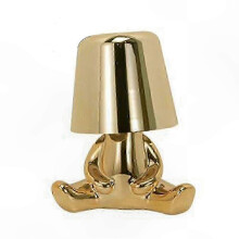 (Gold, Sitting Style 8048) Nordic Style Golden Lamp with Dimming Function - USB Rechargeable Desk Light for Home Office Decoration
