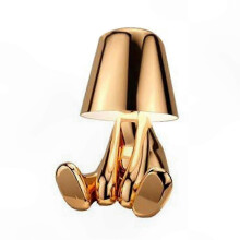 (Gold, Sitting Style 8062) Nordic Style Golden Lamp with Dimming Function - USB Rechargeable Desk Light for Home Office Decoration