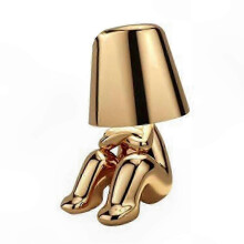 (Gold, Sitting Style 8058) Nordic Style Golden Lamp with Dimming Function - USB Rechargeable Desk Light for Home Office Decoration