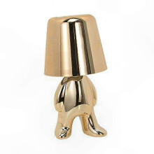 (Gold, Stand Up 8047) Nordic Style Golden Lamp with Dimming Function - USB Rechargeable Desk Light for Home Office Decoration