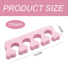 Pediküre-Werkzeug, Zehenspreizer aus Schwamm für wiederverwendbare und flexible Zehentrennung während der Maniküre (Rosa, 200 Stück)