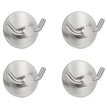 Decorative Adhesive Hooks, Non Slip Stainless Steel Hangers for Various Rooms, Oil Rubbed Bronze Wall Mounted (4 Packs)