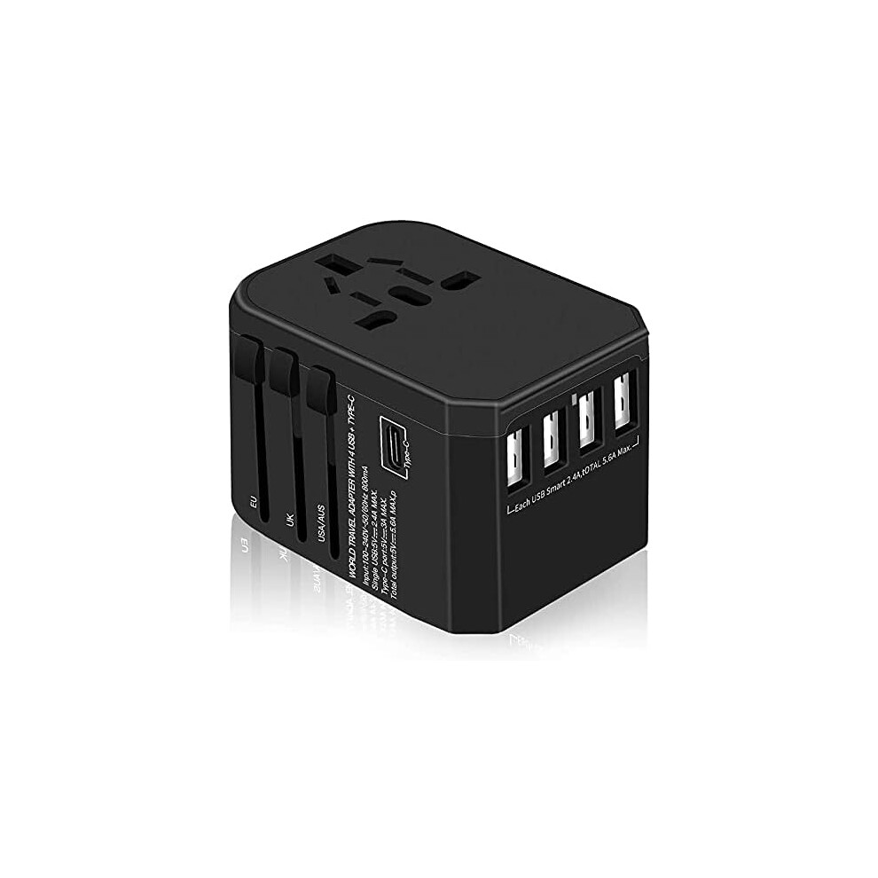 Ultimate Travel Gear: Multi-Port Universal Adapter, Compact And Safe For International Trips, Supports 180+ Countries 9405630828627