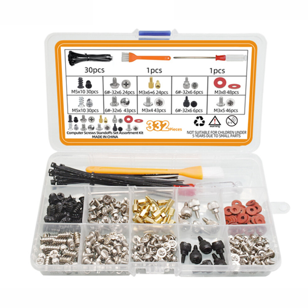 Diy Pc Building Enthusiast's Delight, Assorted Kit Of Steel Alloy Computer Standoffs Screws For Hard Drive Installation And Fan Fixation, Motherboard 9128293821360