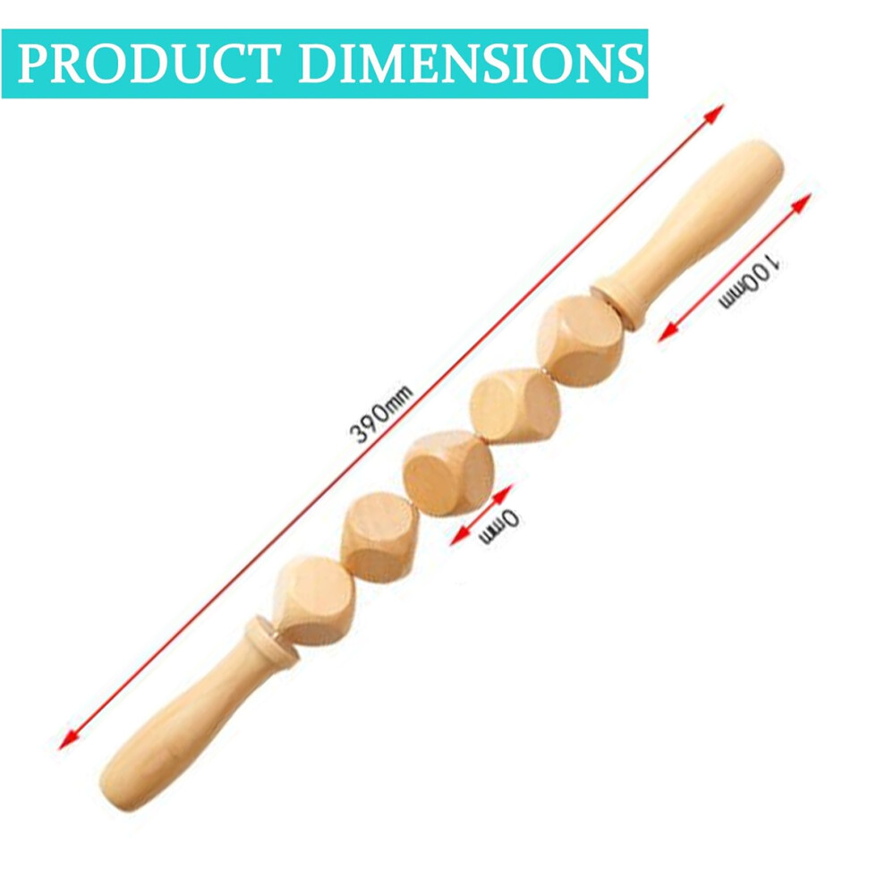 Natural Wood Body Roller for Myofascial Relief, Acupressure Therapy Massage Stick for Foot Massager and Plantar Fasciitis Relief, Multi-Functional