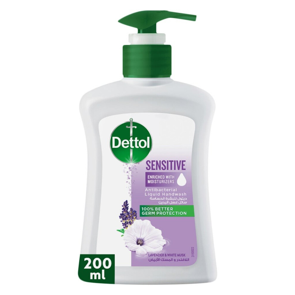 Dettol Sensitive Liquid Handwash With Lavender & White Musk gentle Anti-Bacterial- 200ml