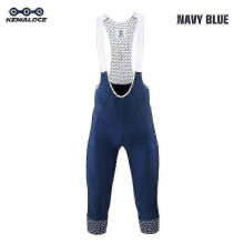 (L, blue) Men Cycling 3/4 Pants Shorts Blank Blue/Black/Grey 5D Gel Pad MTB Bike Bib Pants Top Quality Quick Dry