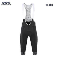 (S, black) Men Cycling 3/4 Pants Shorts Blank Blue/Black/Grey 5D Gel Pad MTB Bike Bib Pants Top Quality Quick Dry