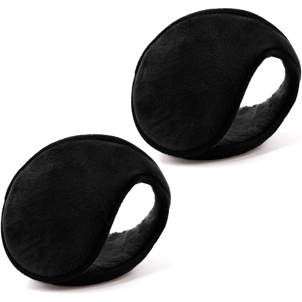 Ear Warmers for Winter, Adjustable Foldable Fleece Ear Muffs for Cold Weather, Windproof Skin Friendly Warmth Ear Protectors for Men Women, Behind The