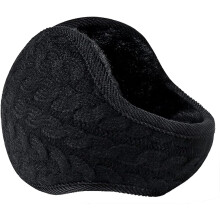 Soft Fleece Ear Muffs for Adults, One Size Not Easy to Fall Off Winter Ear Warmers Knit Headband with Faux Fur Lining, Adjustable Foldable Earmuffs fo