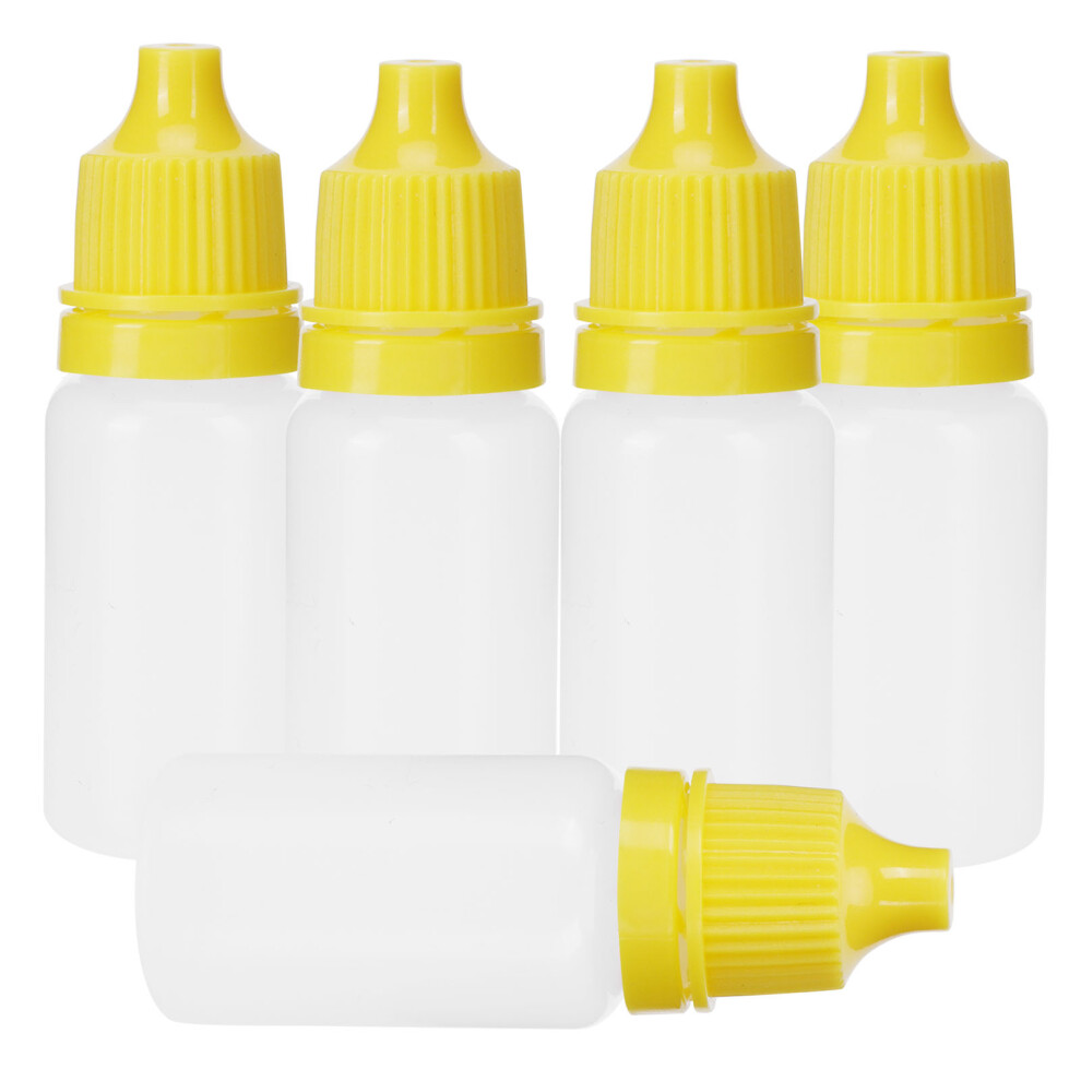 Yellow 50 Pack 5Ml Squeezable Eye Dropper Bottles With Lids