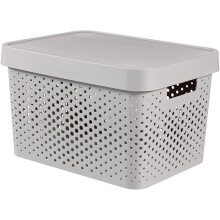 Home Organization Basket, Multi-functional Storage Solution for Around the Home, 17L Capacity Durable Plastic Organizer, Stackable & Nestable with Lid