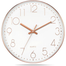 12 Inch Battery Operated Analog Silent Non Ticking Clock, Decorate for Living Room, Office, Bedroom, Kitchen, Modern Large Wall Clocks, Hd Glass