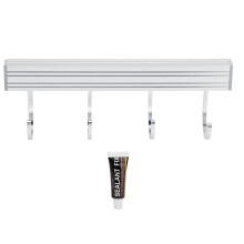 Étagère murale en aluminium avec crochets, robuste et polyvalente, en tube d'acier galvanisé, idéale pour la cuisine, la salle de bain, la