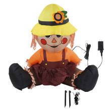 Inflatable Thanksgiving Yard Decor Scarecrow With LED Glow Durable Weather Resistant For Fall Gatherings Family Friendly Outdoor Use Air Blown Light