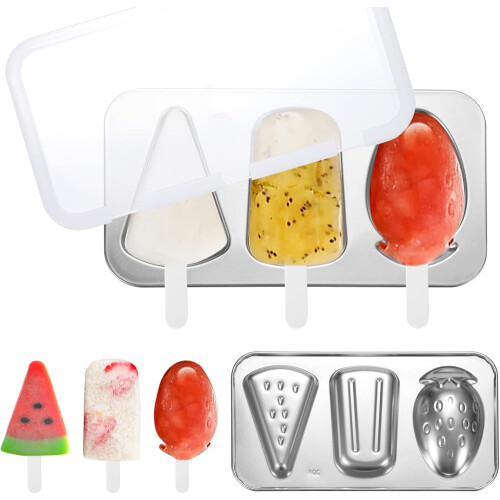 DIY Ice Pop Molds, Stackable Design for Space-saving Storage, Food Grade Silicone with Flexible Silicone for Quick Release