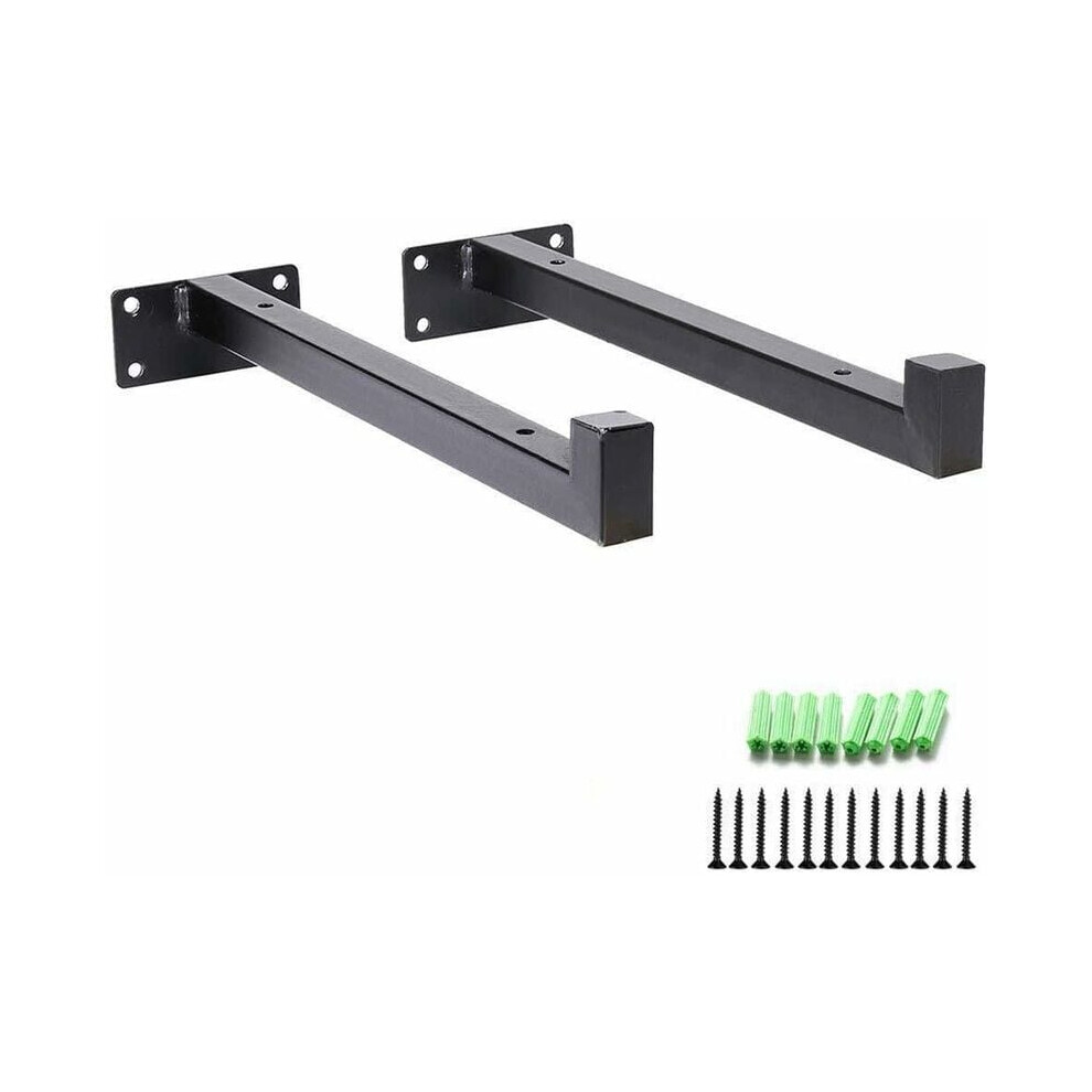 Sleek Floating Shelves Brackets, Heavy Duty Supports For Cast Iron, Matte Black Finish Adds Rustproof Charm, Hidden Mounting Design For A Minimalist 9433291730652