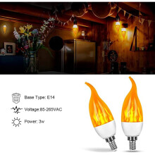 Ampoules à effet flamme enchanteresse, éclairage blanc chaud pour lustre intérieur/extérieur, économie d'énergie, 3 modes avec dissipation de