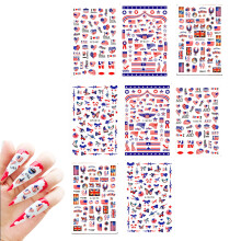 Arte para unhas com foco em saúde e segurança, adesivos patrióticos para unhas, decalques de unhas de designer, adesivos de unhas autoadesivos com