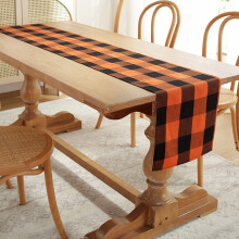 Wiederverwendbarer Tischläufer, Karomuster, farbechte Baumwollmischung, vielseitig einsetzbar für Küche, Esszimmer, Bankette, Hochzeiten und