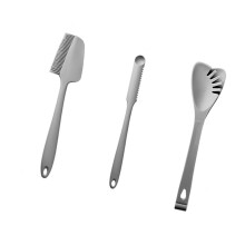 3pcs Silicone Scrapers High Temperatures Resistant Kitchen-Gray