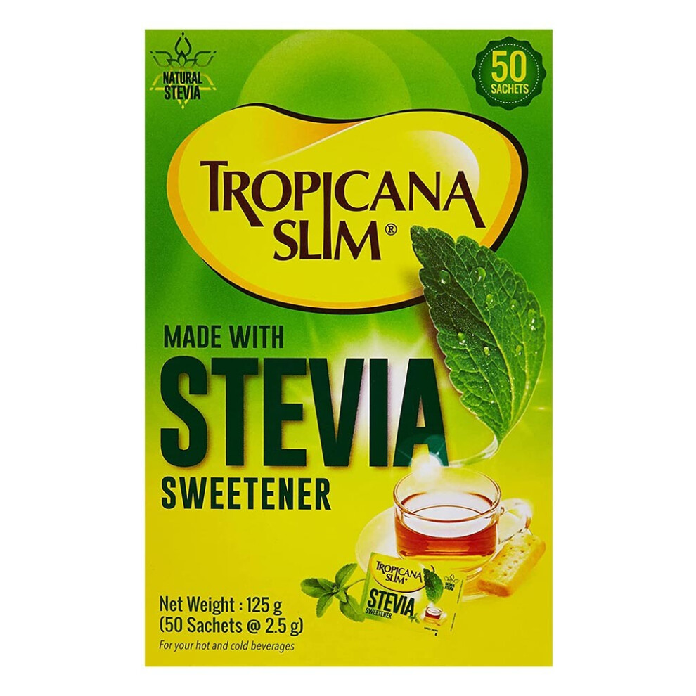 Tropicana Slim Low Calorie Stevia Sweetener Sachets, 50-Pack