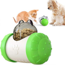 (As show, One size) Cat Toy, Cat Kibble Dispenser Toy Interactive Cat Toy Whirling Tumbler Cat Toy Easy to Clean (Green)