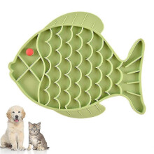 (Grey) Pet Slow Feeder Dog Lick Mat Fun Alternative To Slow Feeder Dog Bowls Tw