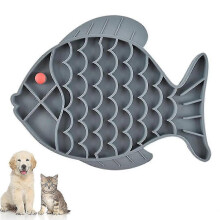 (Blue) Pet Slow Feeder Dog Lick Mat Fun Alternative To Slow Feeder Dog Bowls Tw