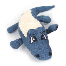 Brinquedo de pelúcia em formato de crocodilo com apito, brinquedo premium para cães com textura que limpa os dentes, design resistente a mordidas