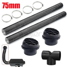 75mm Car Heater Replacement Kits Air Diesel Parking Heater Ducting Pipe Air Vent Outlet Hose Tube Connector Hose Clips Tw