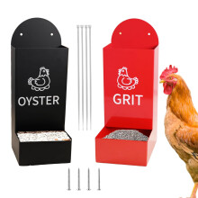 Chicken Grit Feeder 2Piece SpillProof Grit Dispenser Weatherproof HeavyDuty Bowl Waterer For Backyard Rabbit