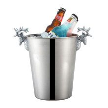Ice Bucket Stainless Steel Argento 20x23cm Red For Bar And Home Use Champagne And Wine Service