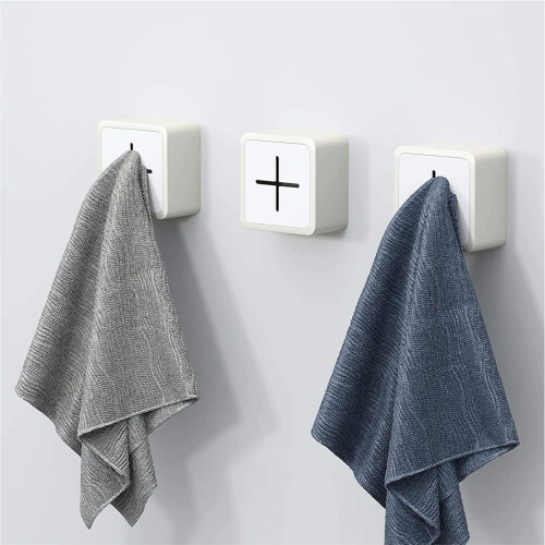 Unique Adhesive Design Self-Adhesive Kitchen Towel Holder, Wall Mounted Abs Plastic, Multiples Usage Clean Lines, No Drill Installation Silicone Light 1
