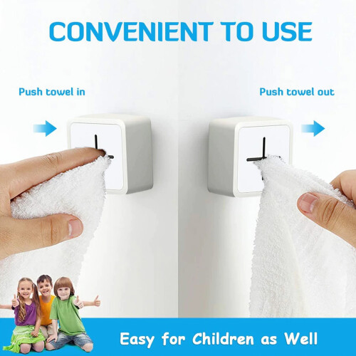Unique Adhesive Design Self-Adhesive Kitchen Towel Holder, Wall Mounted Abs Plastic, Multiples Usage Clean Lines, No Drill Installation Silicone Light 2