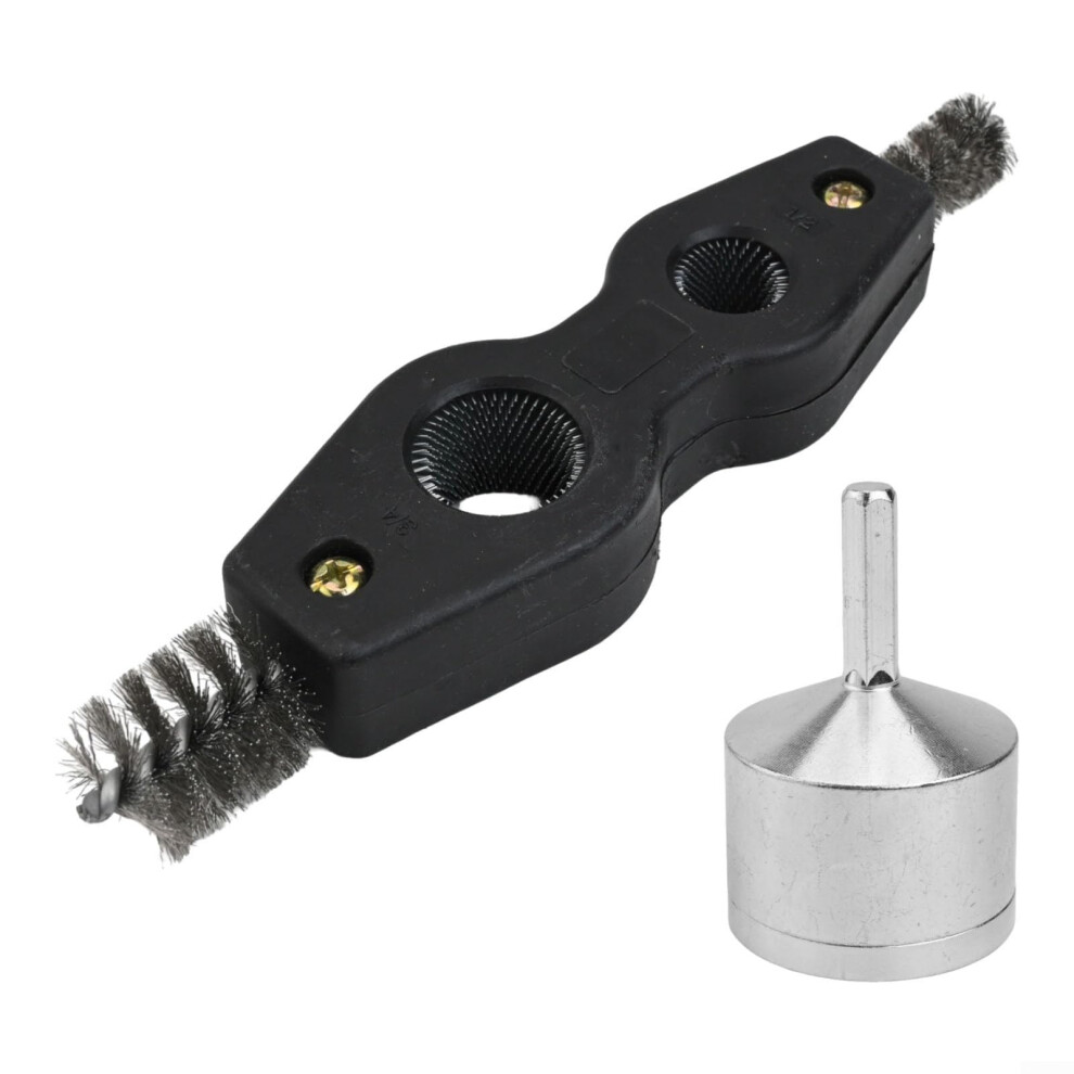 Pipe Cleaner Dualhead 4In1 Battery Brush, Copper Pipe Cleaner With Hexagonal Handle, 15/22Mm, For Welding Automotive 9347817936834